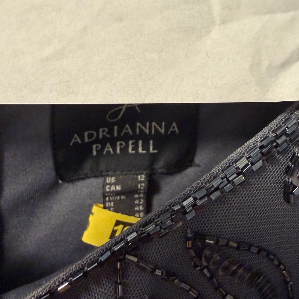 Adrianna Papell Charcoal Beaded Gown
